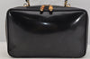 Authentic GUCCI Vintage Bamboo 2Way Shoulder Hand Bag Purse Enamel Black 4947J