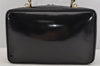 Authentic GUCCI Vintage Bamboo 2Way Shoulder Hand Bag Purse Enamel Black 4947J