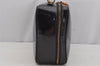 Authentic GUCCI Vintage Bamboo 2Way Shoulder Hand Bag Purse Enamel Black 4947J