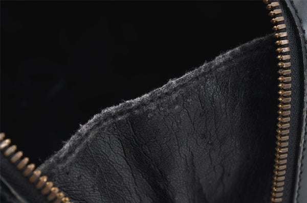 Authentic GUCCI Vintage Bamboo 2Way Shoulder Hand Bag Purse Enamel Black 4947J