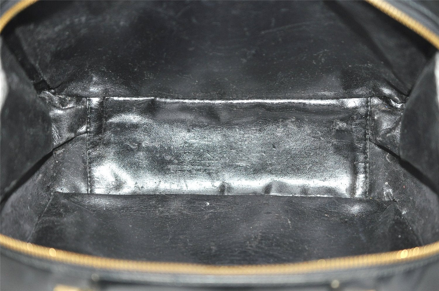 Authentic GUCCI Vintage Bamboo 2Way Shoulder Hand Bag Purse Enamel Black 4947J