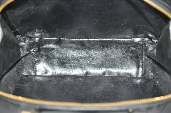 Authentic GUCCI Vintage Bamboo 2Way Shoulder Hand Bag Purse Enamel Black 4947J