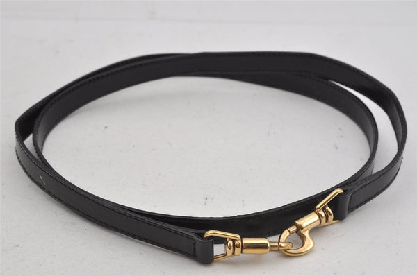 Authentic GUCCI Vintage Bamboo 2Way Shoulder Hand Bag Purse Enamel Black 4947J