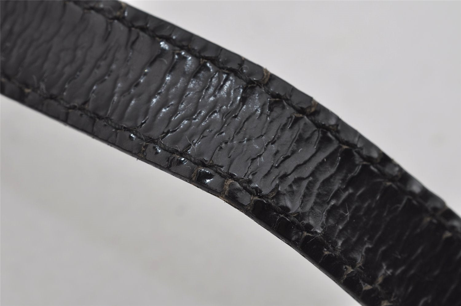 Authentic GUCCI Vintage Bamboo 2Way Shoulder Hand Bag Purse Enamel Black 4947J