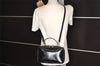 Authentic GUCCI Vintage Bamboo 2Way Shoulder Hand Bag Purse Enamel Black 4947J