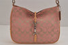 Authentic COACH Signature Shoulder Hand Bag Purse Canvas Leather 6091 Pink 4950J