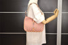 Authentic COACH Signature Shoulder Hand Bag Purse Canvas Leather 6091 Pink 4950J