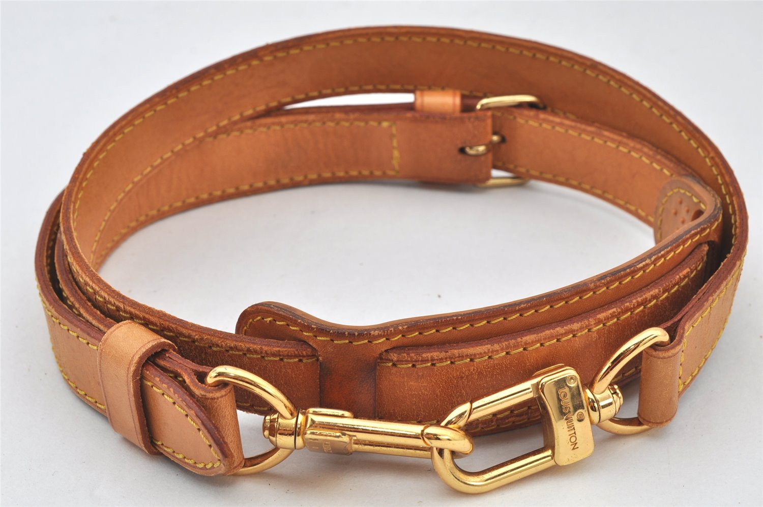 Authentic Louis Vuitton Leather Shoulder Strap Beige 40.4-47.6