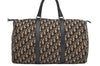 Authentic Christian Dior Trotter Hand Boston Bag Canvas Leather Blue 4951J