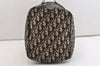 Authentic Christian Dior Trotter Hand Boston Bag Canvas Leather Blue 4951J