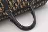 Authentic Christian Dior Trotter Hand Boston Bag Canvas Leather Blue 4951J