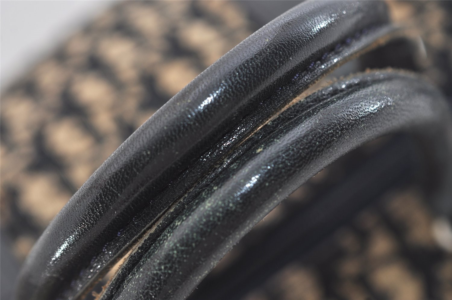 Authentic Christian Dior Trotter Hand Boston Bag Canvas Leather Blue 4951J