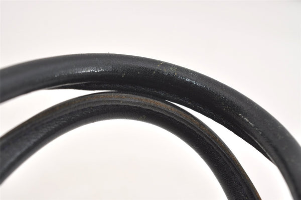 Authentic Christian Dior Trotter Hand Boston Bag Canvas Leather Blue 4951J