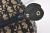 Authentic Christian Dior Trotter Hand Boston Bag Canvas Leather Blue 4951J