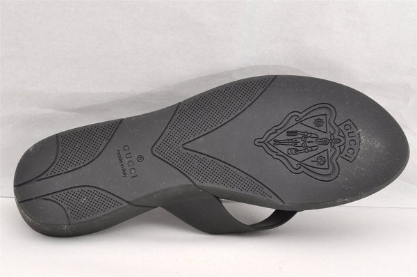Authentic GUCCI Vintage Flip Flops Sandals Rubber Size US Size 9 Black 4952I