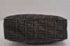 Authentic FENDI Vintage Zucca Shoulder Bag Purse Canvas Leather Brown 4952J