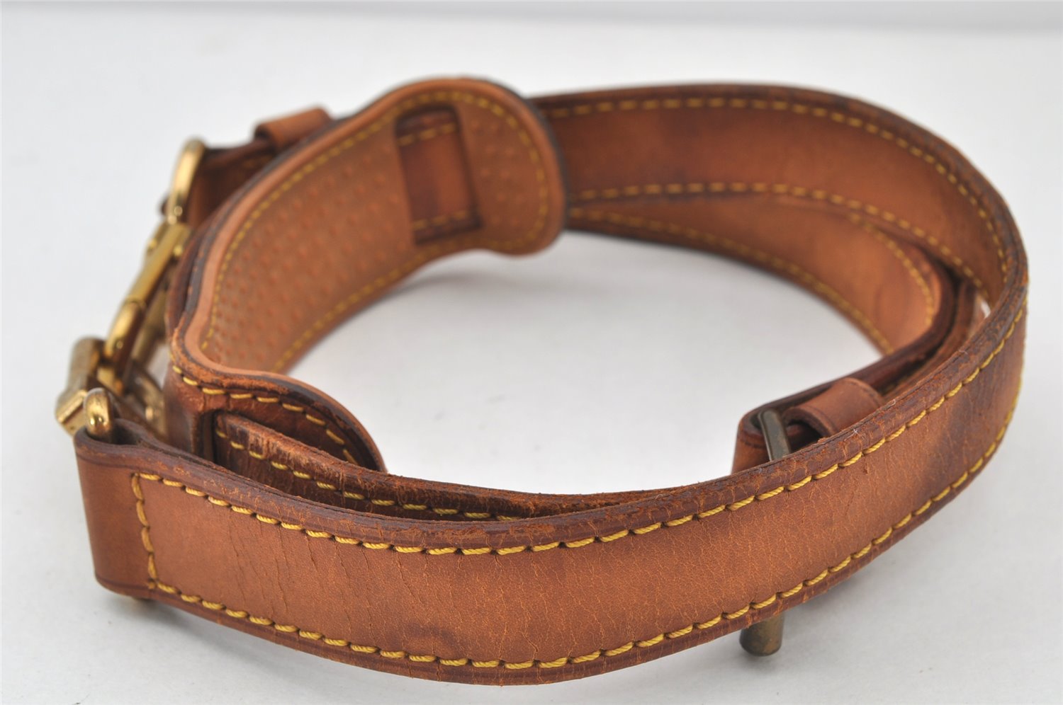 Authentic Louis Vuitton Leather Shoulder Strap Beige 36.4-43.3