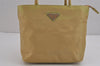 Authentic PRADA Nylon Tessuto City Toto Hand Bag B6245 Beige Yellow 4953J