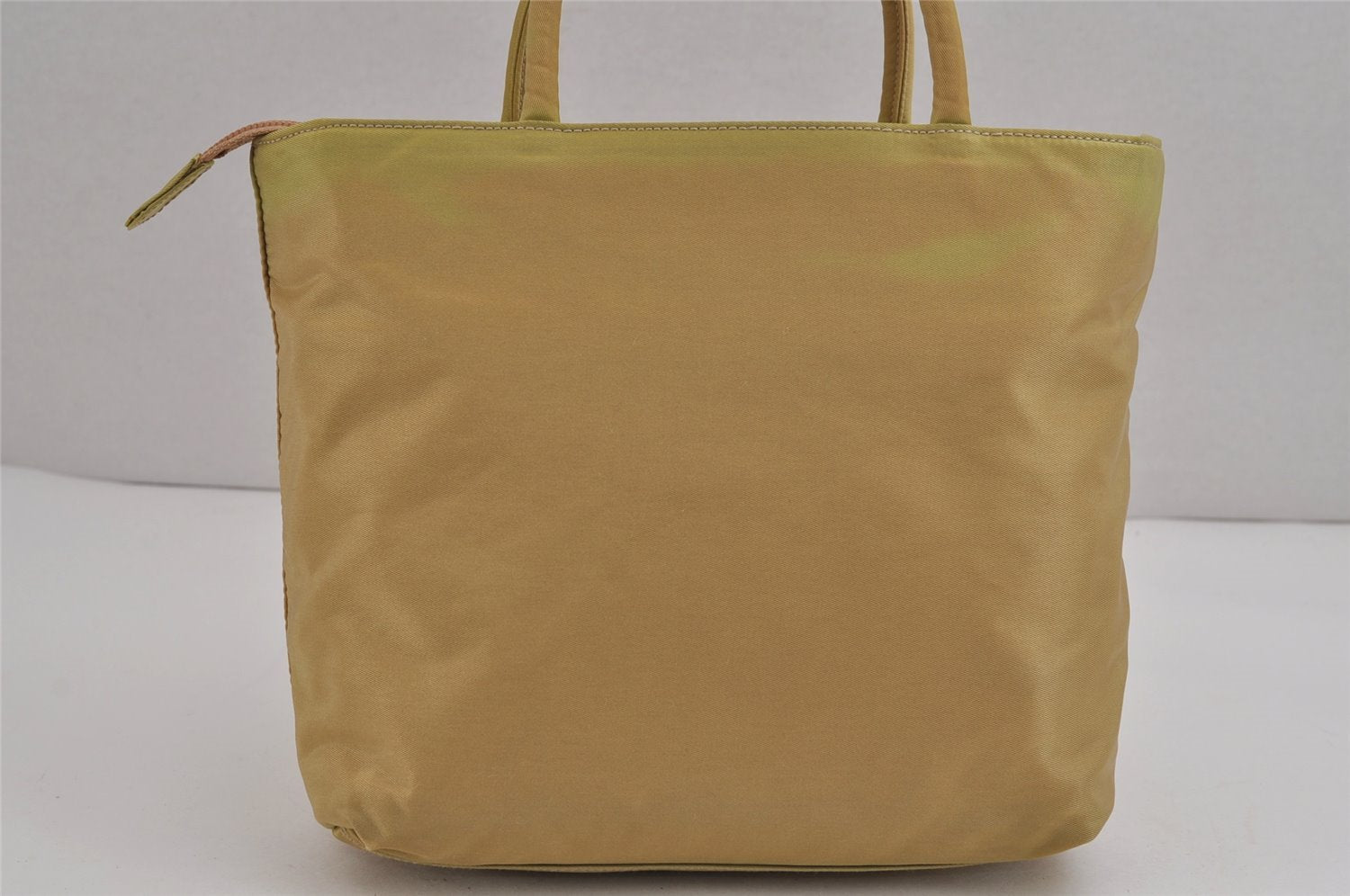 Authentic PRADA Nylon Tessuto City Toto Hand Bag B6245 Beige Yellow 4953J