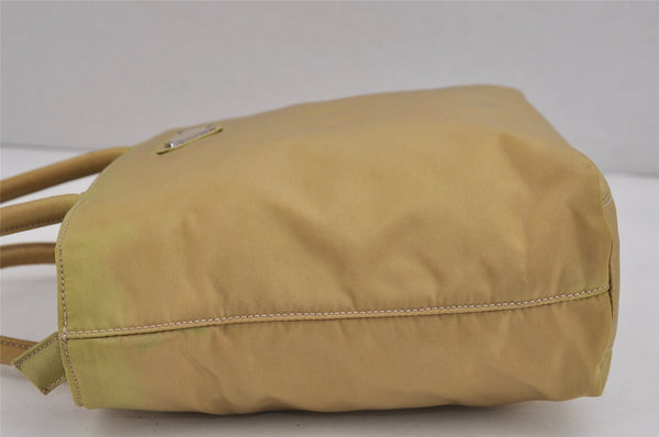 Authentic PRADA Nylon Tessuto City Toto Hand Bag B6245 Beige Yellow 4953J