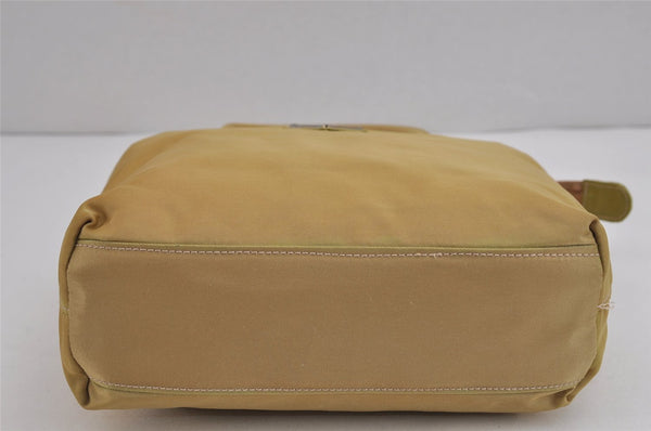 Authentic PRADA Nylon Tessuto City Toto Hand Bag B6245 Beige Yellow 4953J