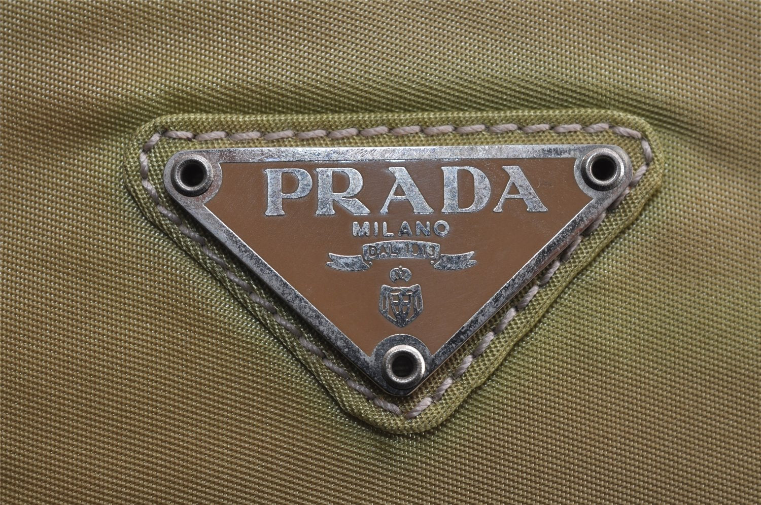 Authentic PRADA Nylon Tessuto City Toto Hand Bag B6245 Beige Yellow 4953J