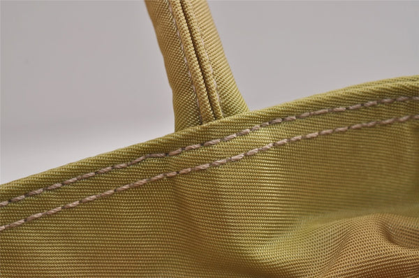 Authentic PRADA Nylon Tessuto City Toto Hand Bag B6245 Beige Yellow 4953J