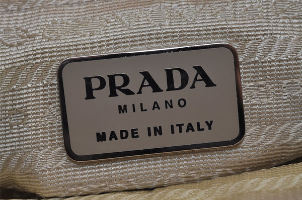 Authentic PRADA Nylon Tessuto City Toto Hand Bag B6245 Beige Yellow 4953J