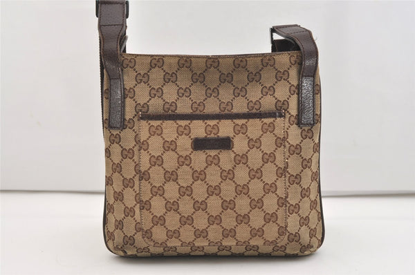 Authentic GUCCI Shoulder Cross Body Bag GG Canvas Leather 122793 Brown 4954J