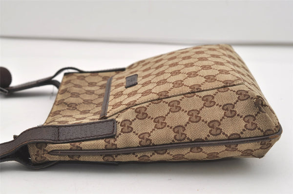 Authentic GUCCI Shoulder Cross Body Bag GG Canvas Leather 122793 Brown 4954J