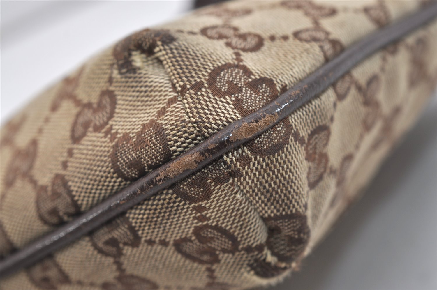 Authentic GUCCI Shoulder Cross Body Bag GG Canvas Leather 122793 Brown 4954J