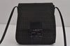 Authentic FENDI Zucchino Mamma Baguette Shoulder Bag Canvas Leather Black 4955J