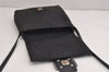 Authentic FENDI Zucchino Mamma Baguette Shoulder Bag Canvas Leather Black 4955J