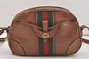 Authentic GUCCI Web Sherry Line Shoulder Crossbody Bag Purse Leather Brown 4957J