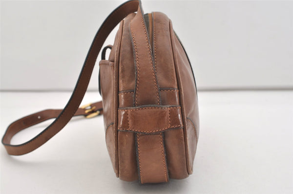 Authentic GUCCI Web Sherry Line Shoulder Crossbody Bag Purse Leather Brown 4957J