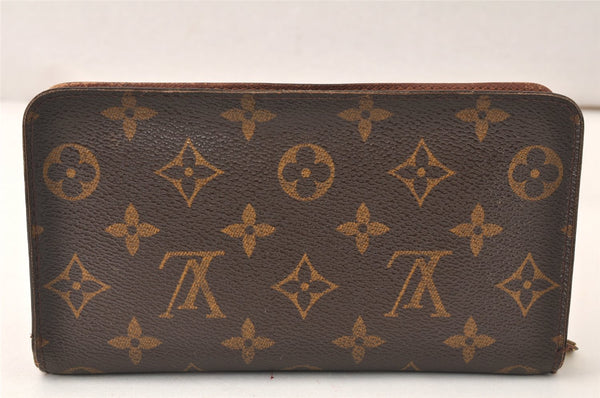 Authentic Louis Vuitton Monogram Porte Monnaie Zip Long Wallet M61727 LV 4957K