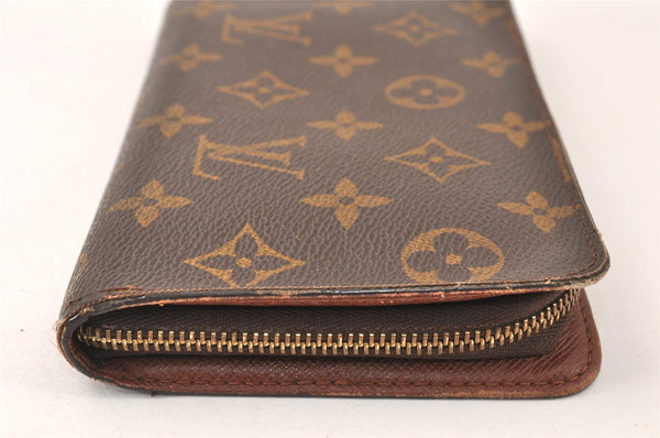 Authentic Louis Vuitton Monogram Porte Monnaie Zip Long Wallet M61727 LV 4957K