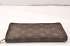 Authentic Louis Vuitton Monogram Porte Monnaie Zip Long Wallet M61727 LV 4957K