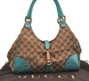 Authentic GUCCI Jackie Shoulder Tote Bag GG Canvas Leather 124407 Brown 4958J