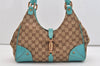 Authentic GUCCI Jackie Shoulder Tote Bag GG Canvas Leather 124407 Brown 4958J