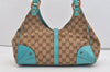 Authentic GUCCI Jackie Shoulder Tote Bag GG Canvas Leather 124407 Brown 4958J