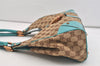 Authentic GUCCI Jackie Shoulder Tote Bag GG Canvas Leather 124407 Brown 4958J