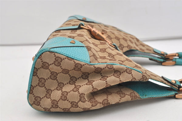 Authentic GUCCI Jackie Shoulder Tote Bag GG Canvas Leather 124407 Brown 4958J