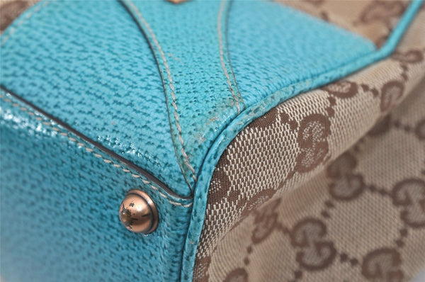 Authentic GUCCI Jackie Shoulder Tote Bag GG Canvas Leather 124407 Brown 4958J