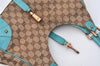 Authentic GUCCI Jackie Shoulder Tote Bag GG Canvas Leather 124407 Brown 4958J