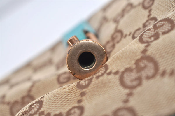 Authentic GUCCI Jackie Shoulder Tote Bag GG Canvas Leather 124407 Brown 4958J