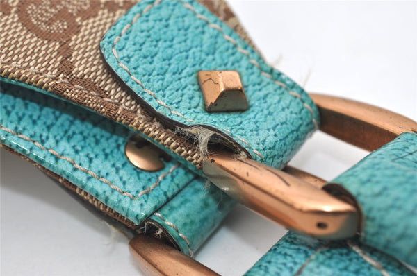 Authentic GUCCI Jackie Shoulder Tote Bag GG Canvas Leather 124407 Brown 4958J