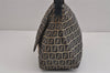 Auth FENDI Zucchino Mamma Baguette Hand Shoulder Bag Canvas Leather Navy 4959J