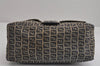 Auth FENDI Zucchino Mamma Baguette Hand Shoulder Bag Canvas Leather Navy 4959J