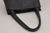 Authentic YVES SAINT LAURENT Vintage Tote Hand Bag Leather Black 4960J